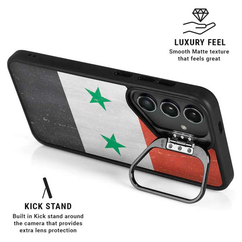 Syria Flag Distressed Galaxy S25 Ultra Kickstand Case